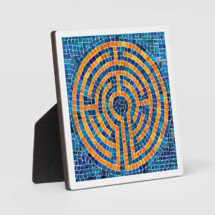LABYRINTH IV 5.25 Square Plaque with Easel - White Fotoplatte