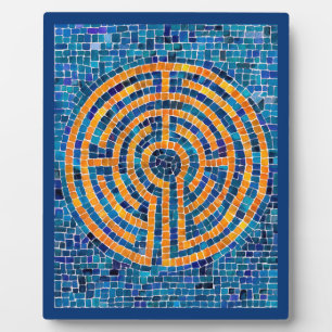 LABYRINTH IV 8x10 Plaque mit Easel - Blau Fotoplatte