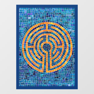 LABYRINTH IV 8x11 Fensterheber - Blau Fensteraufkleber