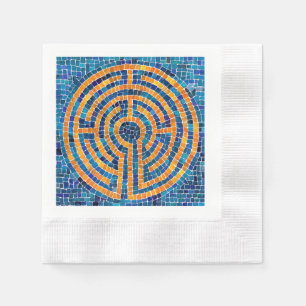 LABYRINTH IV Cocktail Paper Napkin - Weiß Serviette