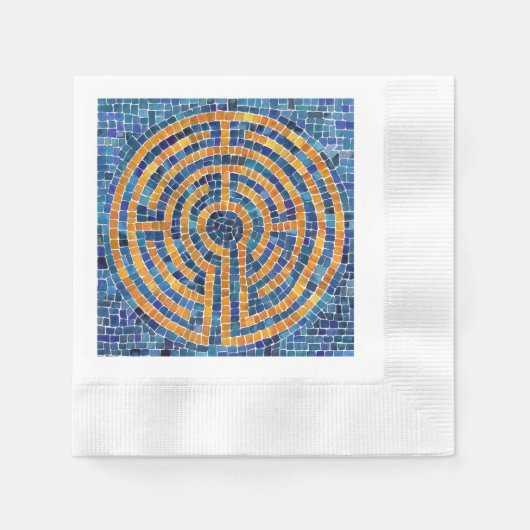 LABYRINTH IV Cocktail Paper Napkin - Weiß Serviette (Vorderseite)
