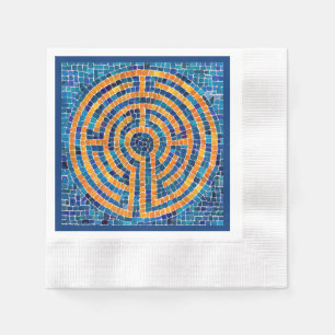 LABYRINTH IV Cocktail Serviette mit Aufdruck - Bla
