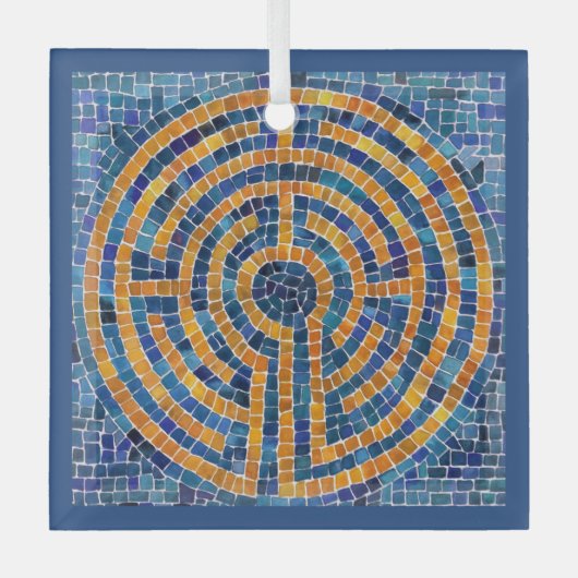 LABYRINTH IV Glasplatz Ornament Aus Glas (Vorderseite)