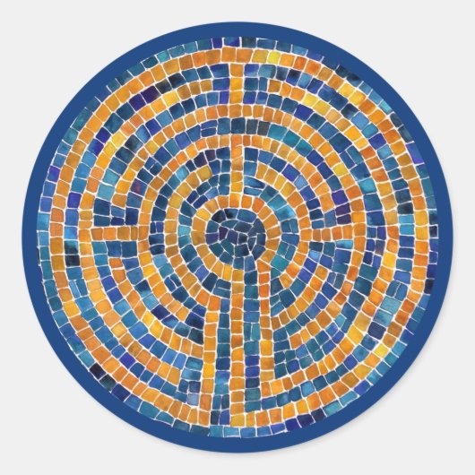 LABYRINTH IV Große Rundkleber - Blau Runder Aufkleber (Vorderseite)