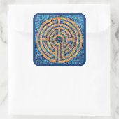 LABYRINTH IV Großquadratische Aufkleber - Blau (Tasche)