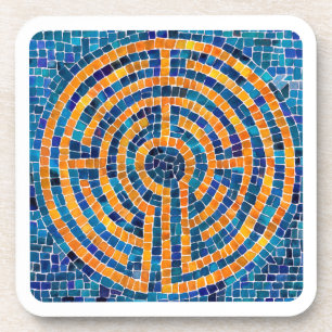 LABYRINTH IV Hartplastik-Untersetzer - Weiß Getränkeuntersetzer