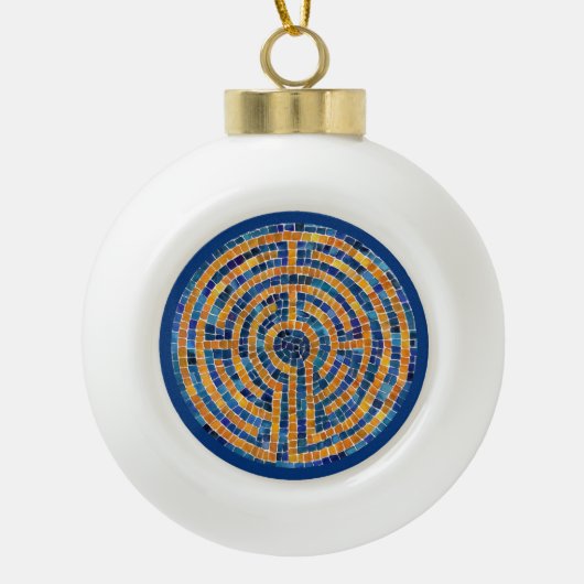 LABYRINTH IV Keramik Ball Ornament (Vorderseite)