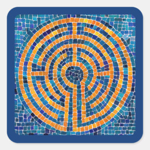LABYRINTH IV Kleine Aufkleber auf dem Platz - Blau