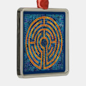 LABYRINTH IV Premium Square Ornament Aus Metall (Rechts)