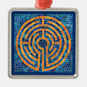 LABYRINTH IV Premium Square Ornament Aus Metall