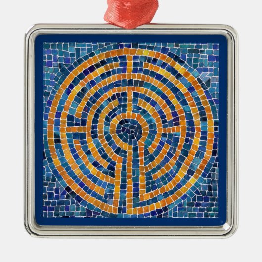 LABYRINTH IV Premium Square Ornament Aus Metall (Vorne)