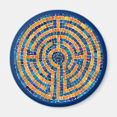 LABYRINTH IV Round Magnet - Blau (Vorne)