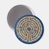 LABYRINTH IV Rundmagnet - Blau Magnet (Vorderseite/Rückseite)