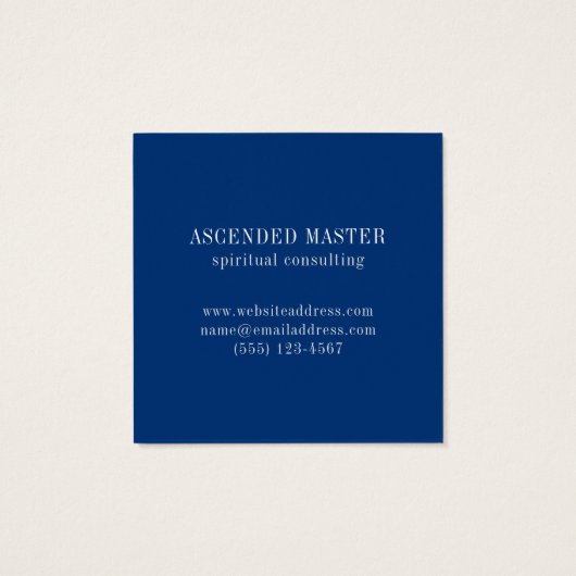 LABYRINTH IV Square Business Card - Blau (Rückseite)