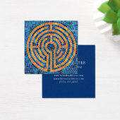 LABYRINTH IV Square Business Card - Blau (Schreibtisch)