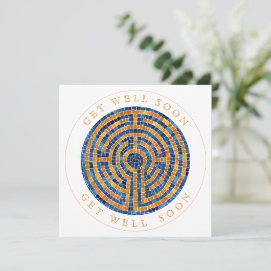 LABYRINTH IV Square Flat Get Well Card Karte (Stehend Vorderseite)