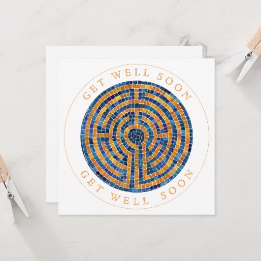 LABYRINTH IV Square Flat Get Well Card Karte (Vorderseite/Rückseite Beispiel)