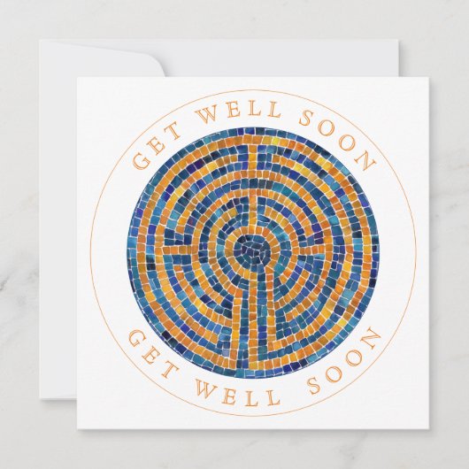 LABYRINTH IV Square Flat Get Well Card Karte (Vorderseite)