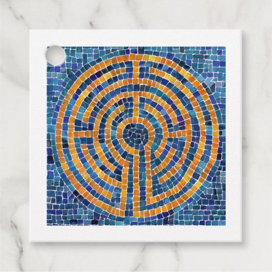 LABYRINTH IV Square Geschenketiketts - Weiß Geschenkanhänger (Vorderseite)