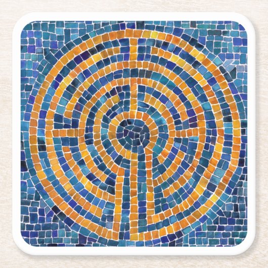 LABYRINTH IV Square Paper Untersetzer - White (Vorderseite)