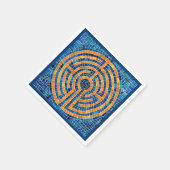 LABYRINTH IV Standard Cocktail Paper Napkin - Blau Serviette (Ecke)