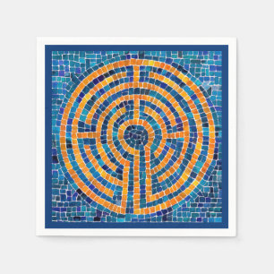 LABYRINTH IV Standard Cocktail Serviette - Blau