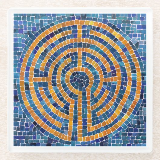 LABYRINTH IV Untersetzer aus Glas (Vorderseite)