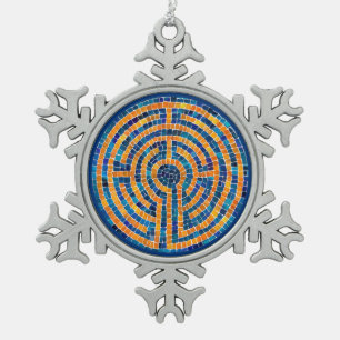 LABYRINTH IV Zinnsnowflake Ornament