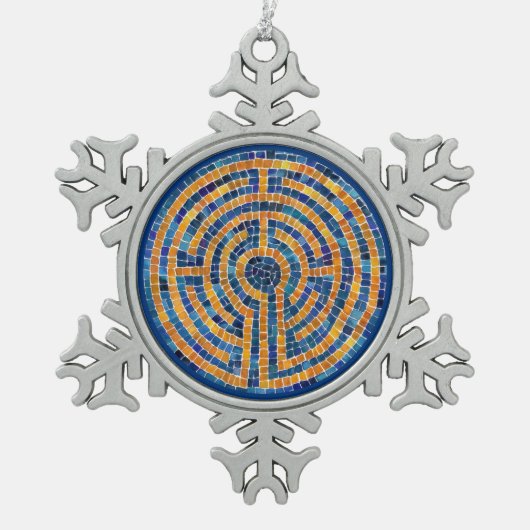 LABYRINTH IV Zinnsnowflake Ornament (Vorderseite)