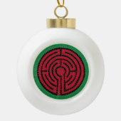 LABYRINTH IX Keramik Ball Ornament (Vorderseite)