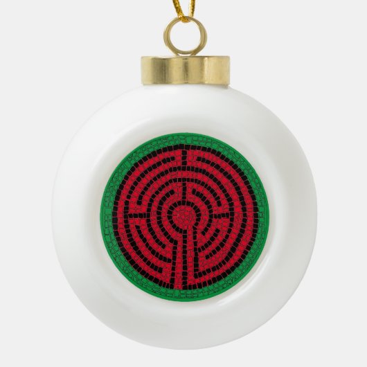 LABYRINTH IX Keramik Ball Ornament (Vorderseite)