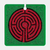 LABYRINTH IX Metal Square Ornament Aus Metall (Rückseite)