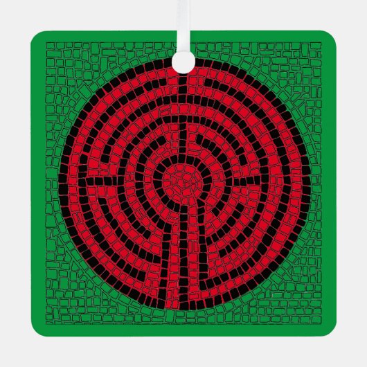 LABYRINTH IX Metal Square Ornament Aus Metall (Vorderseite)