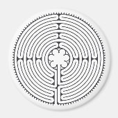 Labyrinth Kathedrale Chartres Black and White Magnet (Vorne)