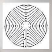 Labyrinth Kathedrale Chartres Black and White Poster (Vorne)
