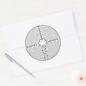 Labyrinth Kathedrale Chartres Black and White Runder Aufkleber (Umschlag)