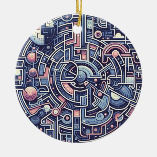 Labyrinth Keramik Ornament (Vorne)