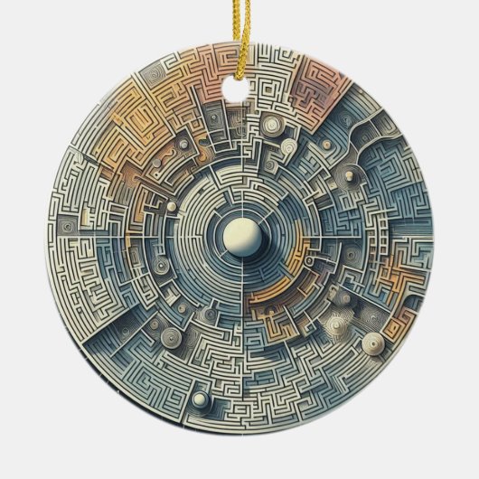 Labyrinth Keramik Ornament (Vorne)