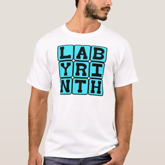 Labyrinth, kompliziertes Maze T-Shirt (Vorderseite)