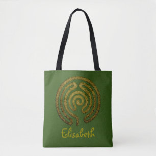 Labyrinth / Labyrinth - antikes Metall + Ihr Backg Tasche