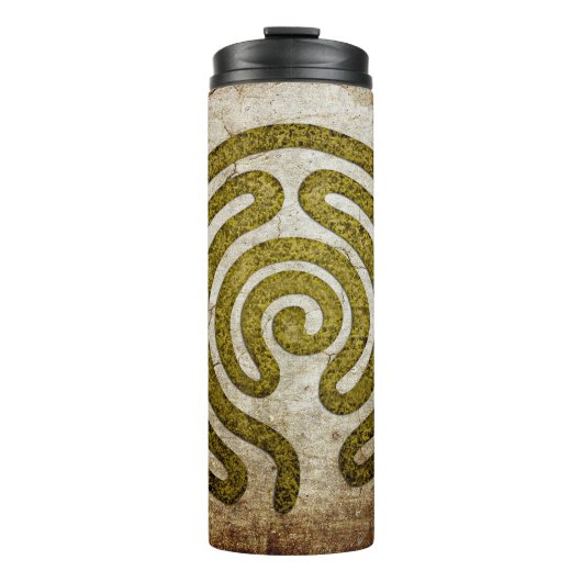 Labyrinth / Labyrinth - antikes Metall + Ihr Backg Thermosbecher (Vorderseite)