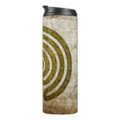 Labyrinth / Labyrinth - antikes Metall + Ihr Backg Thermosbecher (Nach rechts gedreht)