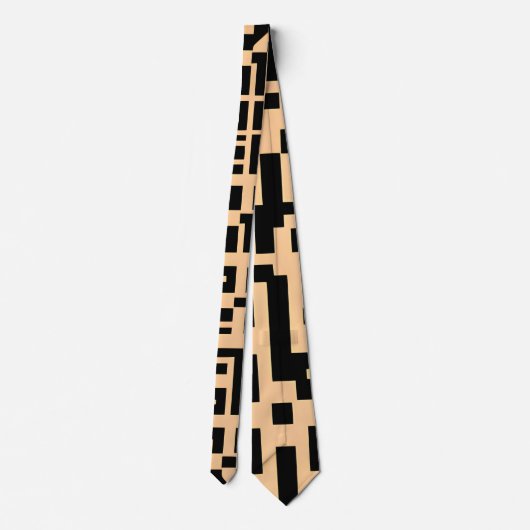 Labyrinth Logrus Monochromatisches Beige Muster Krawatte (Rückseite)