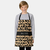 Labyrinth Logrus Monochromatisches Beige Muster Schürze (Getragen)