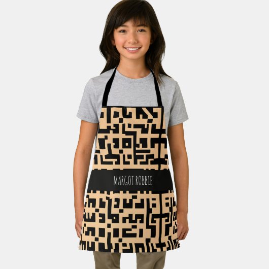 Labyrinth Logrus Monochromatisches Beige Muster Schürze (Insitu)