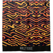 Labyrinth logrus Mystical Orange Geometric Pattern Duschvorhang (Vorderseite)