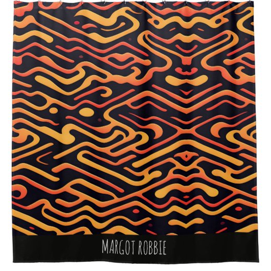 Labyrinth logrus Mystical Orange Geometric Pattern Duschvorhang (Vorderseite)