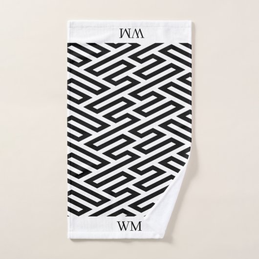 Labyrinth Maze Geometric Badetuch Set (Handtuch)