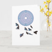 Labyrinth mit Schmetterlings-Gruß-Karte Karte (Gelbe Blume)