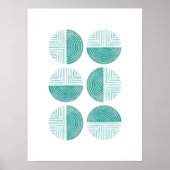 Labyrinth Modern Circle Art Print - Jade Poster (Vorne)